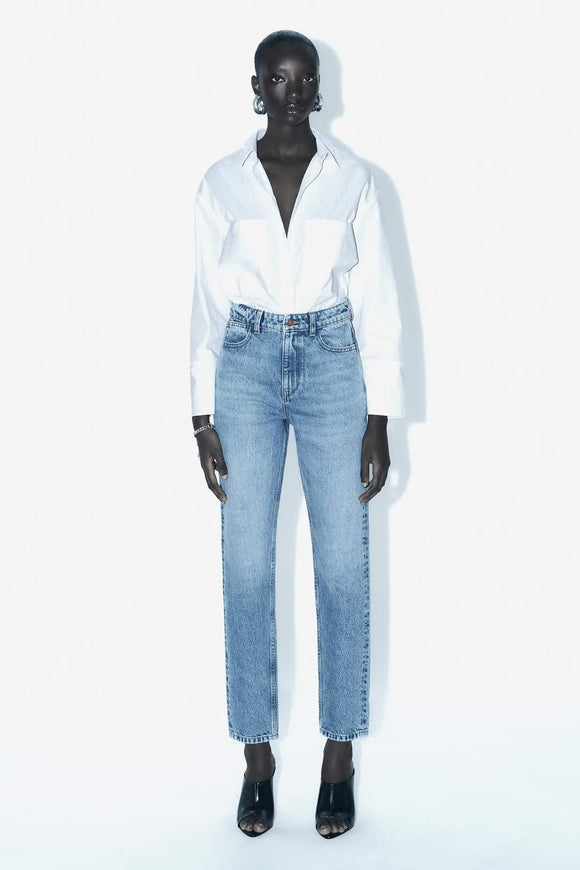 Zara High Waist Mom Jeans - Size 8