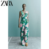 Zara Floral Chiffon Jumpsuit - Size S