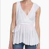 Free People Float Away Asymmetrical Ruffle Tank - Size XS