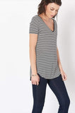 Dynamite Stripe V-neck Tee - Size L