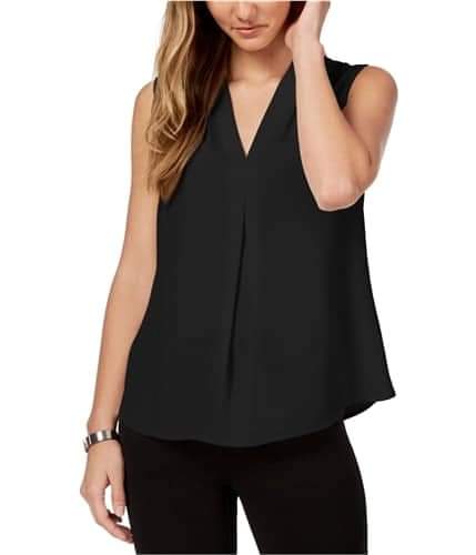 Nine West Sleeveless Vneck Front Pleat Blouse - Size M