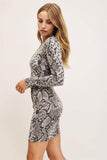 Dynamite Danielle Snakeskin Print Sweater Dress - Size S