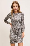 Dynamite Danielle Snakeskin Print Sweater Dress - Size S