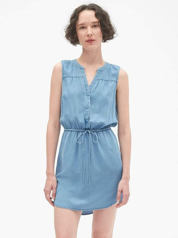 GAP Sleeveless Tie Waist Shirtdress - Size S