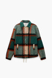 Zara Textured Plaid Jacket - Size XL