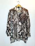 Topshop Semi Sheer Snake Print Button Down - Size 8