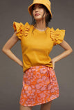 By Anthropologie Woven Ruffle Top - Size L