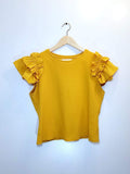 By Anthropologie Woven Ruffle Top - Size L