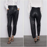 Zara 80's Corsy Faux Leather Pant - Size 6