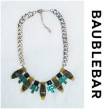 Baublebar Tortoise and Emerald Art Deco Collar Necklace