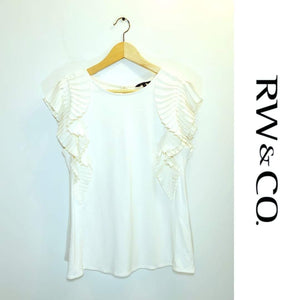 RW&CO Pleated Ruffle Top - Size L