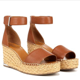 Franco Sarto Clemens Raffia Espadrille Wedge Sandal - Size 6