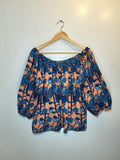 Anthropologie Blue Tassel Elaine Blouse - Size L