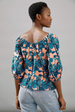 Anthropologie Blue Tassel Elaine Blouse - Size L