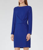 Reiss Elle Sapphire Knot-Front Dress - Size 8