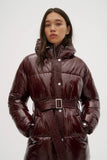 Noize Azzurra Patent Belted Puffer Jacket - Size M