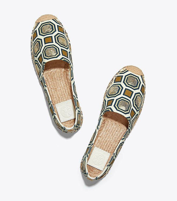 Tory Burch Cecily Embellished Espadrilles - Size 7