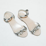 Miu Miu Metallic Crystal Strap Flat Sandal - Size 6.5