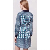 Anthropologie Maeve Button Down Geometric Dress - Size 8