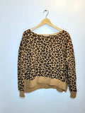 Poppy & Peonies Leopard Print Sweatshirt - Size M