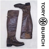 Tory Burch Leather Tarulli Over The Knee Boots - Size 10