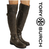 Tory Burch Leather Tarulli Over The Knee Boots - Size 10